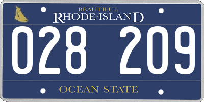 RI license plate 028209