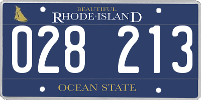RI license plate 028213