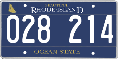RI license plate 028214