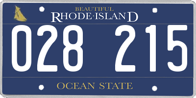 RI license plate 028215