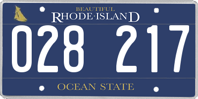 RI license plate 028217