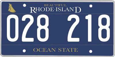 RI license plate 028218