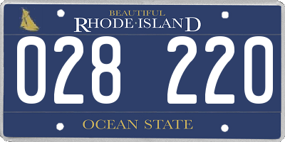 RI license plate 028220