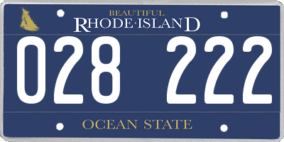 RI license plate 028222
