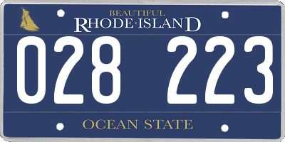 RI license plate 028223