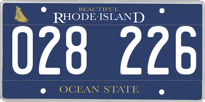 RI license plate 028226