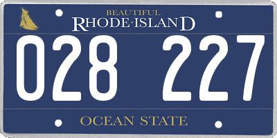 RI license plate 028227