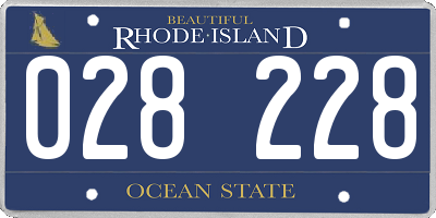 RI license plate 028228