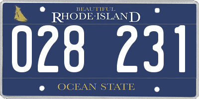 RI license plate 028231