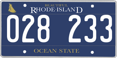 RI license plate 028233
