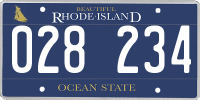 RI license plate 028234
