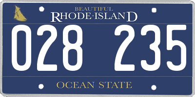RI license plate 028235