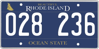 RI license plate 028236