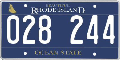 RI license plate 028244