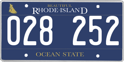 RI license plate 028252