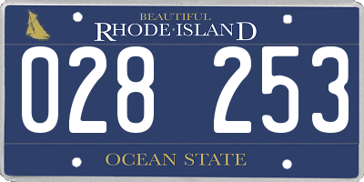 RI license plate 028253