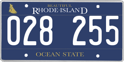 RI license plate 028255