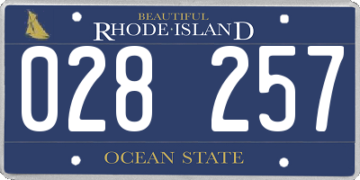 RI license plate 028257