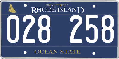 RI license plate 028258