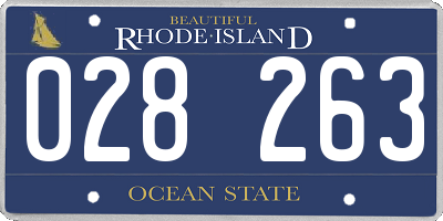 RI license plate 028263