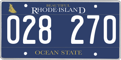 RI license plate 028270
