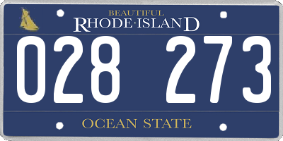 RI license plate 028273