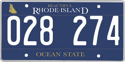 RI license plate 028274