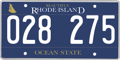 RI license plate 028275