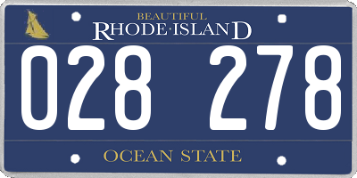 RI license plate 028278