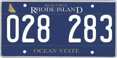 RI license plate 028283