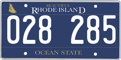 RI license plate 028285