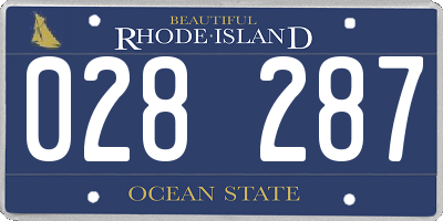 RI license plate 028287