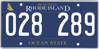 RI license plate 028289