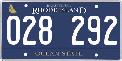 RI license plate 028292