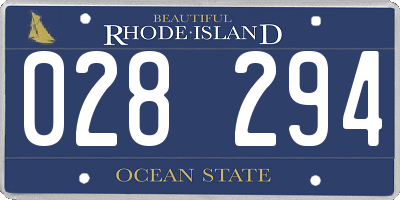 RI license plate 028294