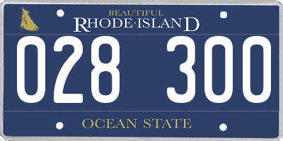 RI license plate 028300