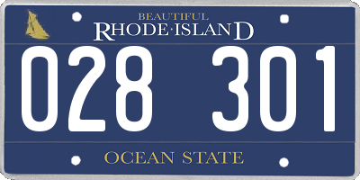 RI license plate 028301