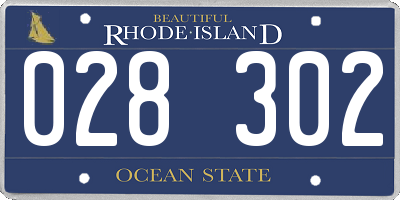 RI license plate 028302