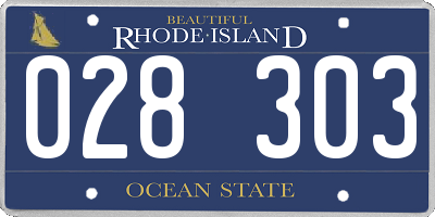 RI license plate 028303