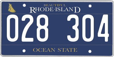 RI license plate 028304