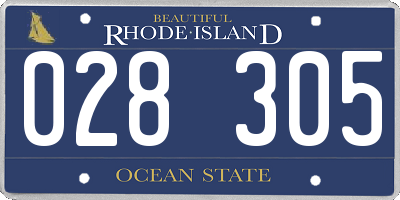 RI license plate 028305