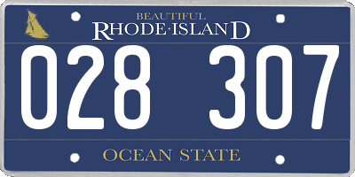 RI license plate 028307