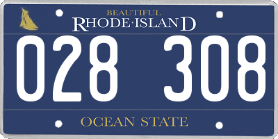 RI license plate 028308