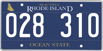RI license plate 028310
