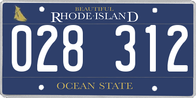 RI license plate 028312