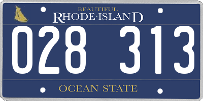 RI license plate 028313