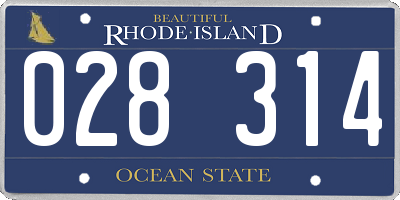 RI license plate 028314