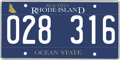 RI license plate 028316