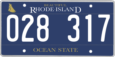 RI license plate 028317
