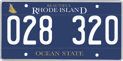 RI license plate 028320